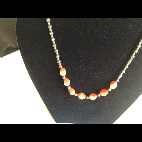 16” Peach Cat’s Eye Necklace w/Strlg Clasp - Picture 8 of 8